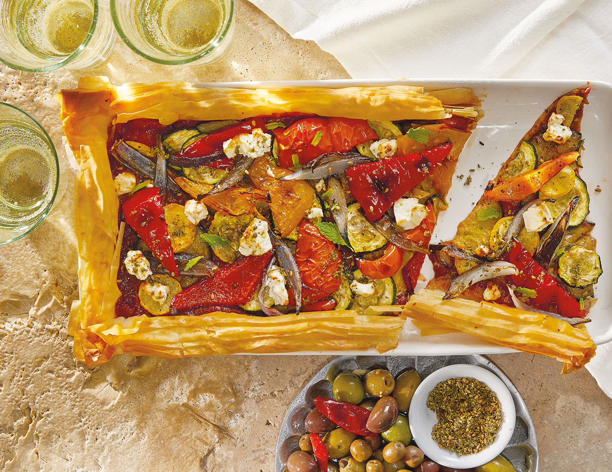 Turkish-Zaatar-and-Veggie-Phyllo-Tart