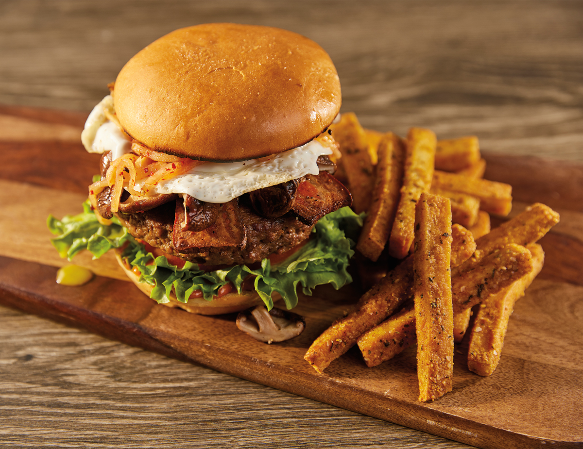 Plant Based Burger with Tofu Fries