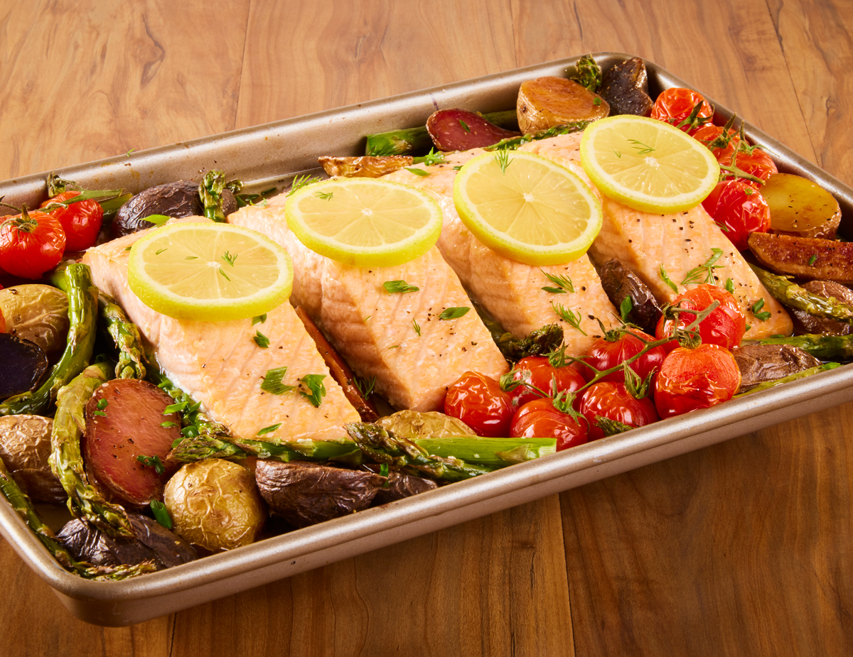 Garlic Herb Sheet Pan Salmon Asparagus