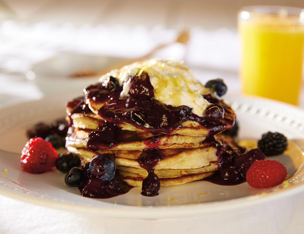 Lemon Ricotta Berry Pancakes